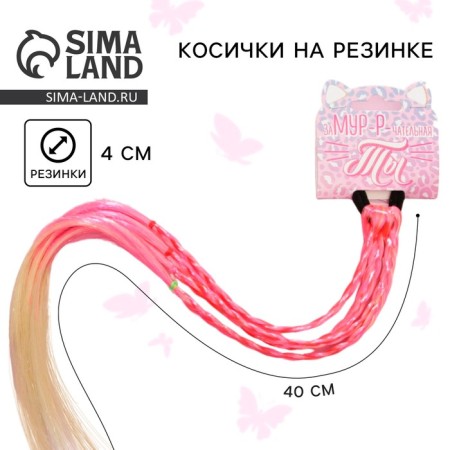 Hair elastic bands, children's, colored braids “Mustroke-R-Retable You”, D = 4 cm.