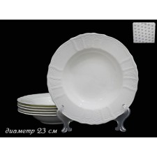 A set of deep plates Lenardi Maria, D = 23 cm, 6 pcs