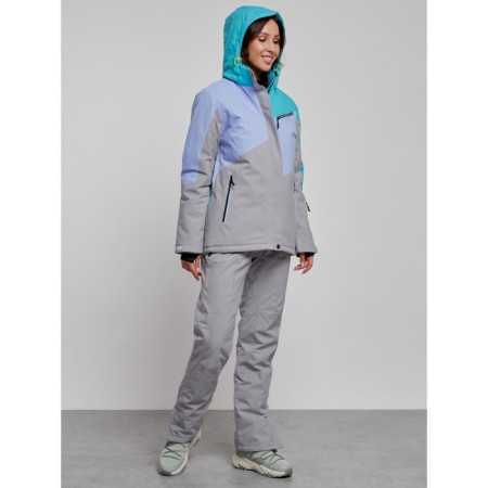 Ski costume female winter, size 42, green color-2