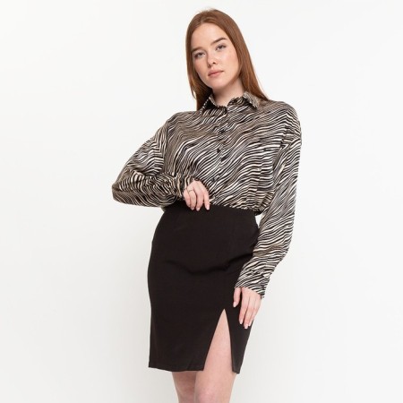 Female blouse, ecrew color, zebra print, size 44