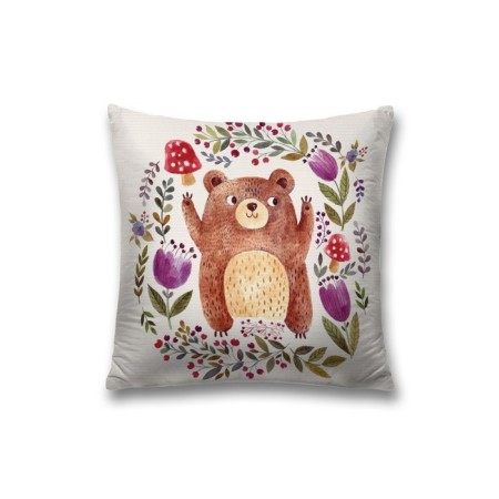 Pillowess decorative “joyful bear”, on a zipper, size 45x45 cm