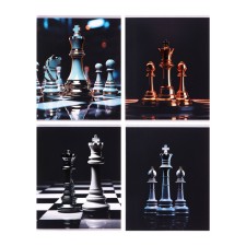 A notebook of 96 sheets in Calligrata “Chess” cage, covered cardboard, matte lamination + selective UV-lame, OFSET MIX