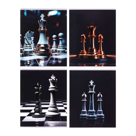 A notebook of 96 sheets in Calligrata “Chess” cage, covered cardboard, matte lamination + selective UV-lame, OFSET MIX