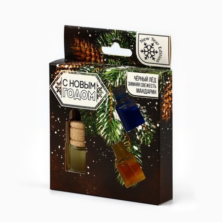 Fragrances in the car "Fortress and endurance", black ice, winter freshness, tangerine (set 3 pcs)-4