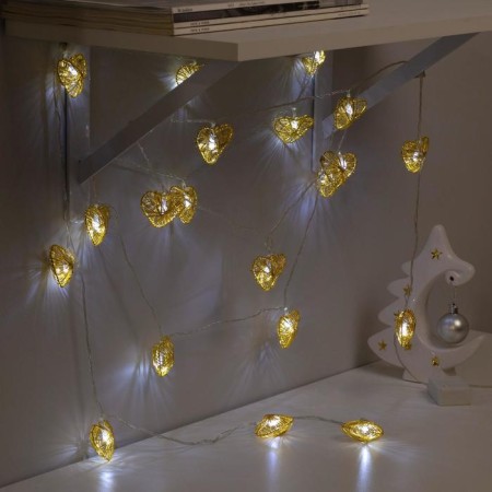 Garland “thread” 4 m with nozzles “heart of wire”, ip20, transparent thread, 20 LED, glow warm white, 8 modes, 220 V-2