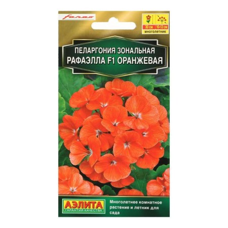 Flowers of Polargonia "Rafaella", Orange, F1, 5 pcs