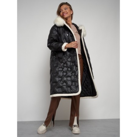 Coat insulated winter female, size 50, black color-18