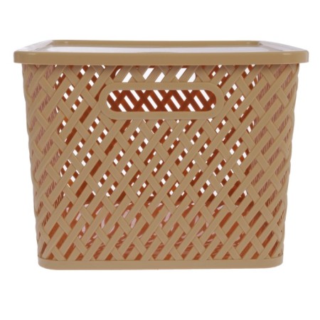 Basket for storage with a “braid” lid, 35 × 29 × 22.5 cm, beige color-3
