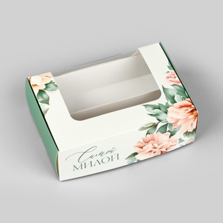Box for eclairs with the liners of the "smallest", 15 x 10 x 5 cm