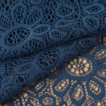 Lace elastic fabric, 190 mm × 2.7 ± 0.5 m, blue color-1