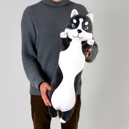Soft toy "Husky", 65 cm, gray-white color-4