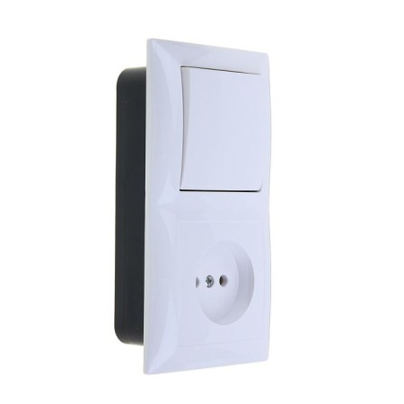 Block "Kuntsevo" Selena 8200, 1 key, hidden, with a socket, white