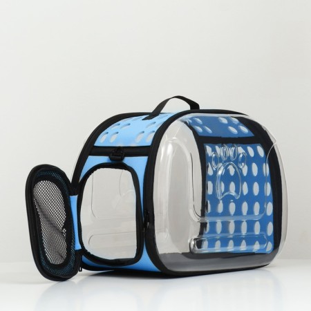 Carriage for animals is transparent, 42*32*28 cm, blue-3