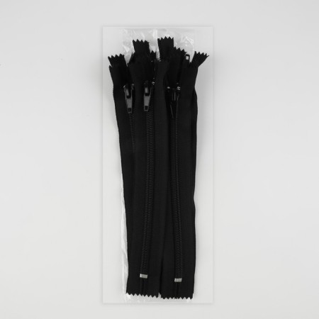 Lightning "Spiral", No. 7, non -proceeding, castle machine, 18 cm, black color-2