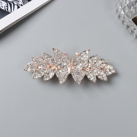 Hair hairpin "Iris" butterfly, 9 cm, gold