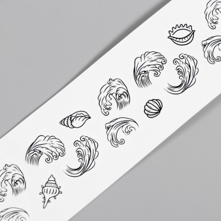 Tattoo on the body Black "Bracelet. Shell" 20x3 cm-5