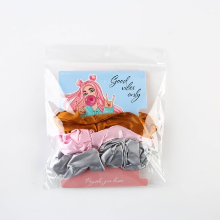 Hair gum "Good Vibes", Diam 10 cm.-6