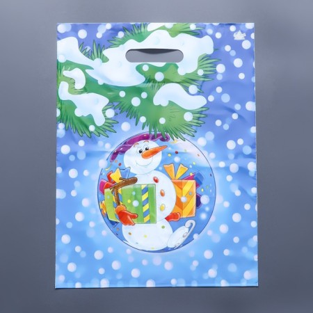 Package "Gifts from the Snowman", polyethylene with a cut pen, 40 x 31 cm, 30 μm