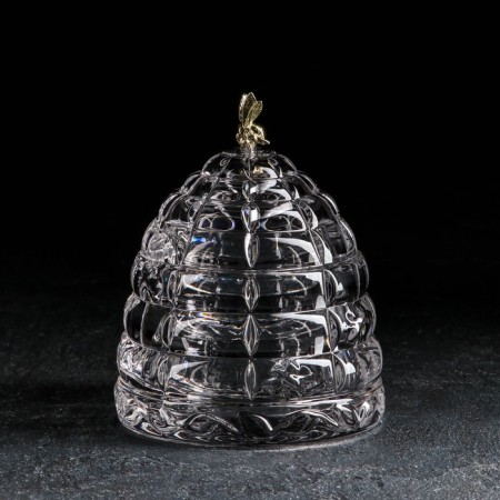 Crystal capacity for honey "Hive with a bee", 200 ml, h = 11.8 cm