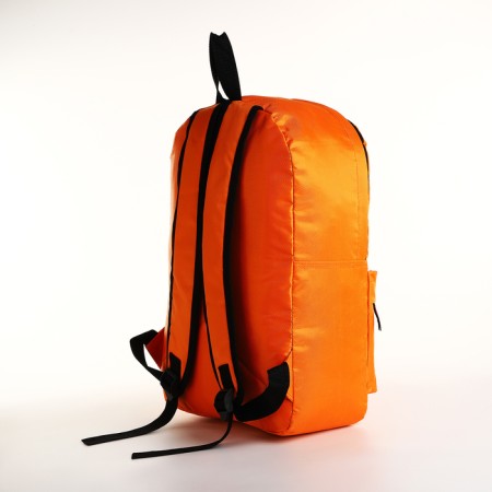 Youth backpack with lightning, external pocket, orange color-3