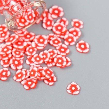Decor for creativity Plastic "Flower. Red-white petunia" set 8 g 5x2x2 cm-2