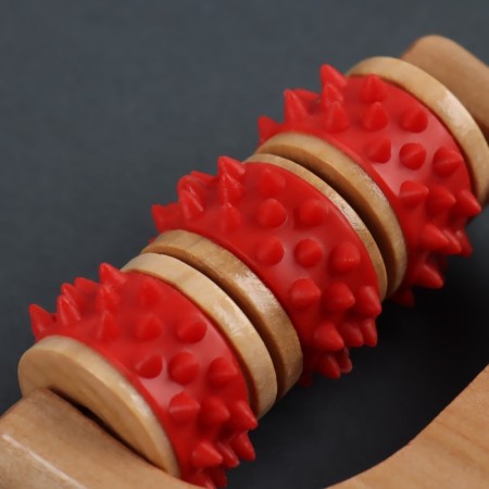 Massager - Roller, with spikes, universal, wooden, 14.5 × 8 × 2 cm, color mix-3