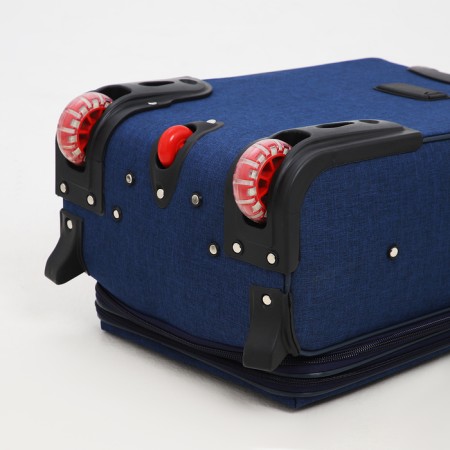 Small 20 suitcase, lightning department, code castle, 4 wheels, 2 outer pockets, blue color-7