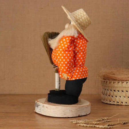 Amulet - brownie "Ivanovich with a broom", h = 40 cm, mix-4