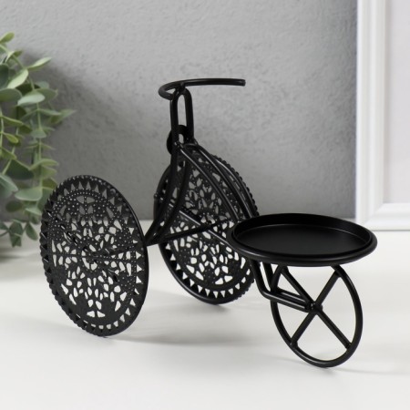 Summary metal on1 candle "Three -haired bicycle" d = 8 cm black 23x11.5x16 cm-4