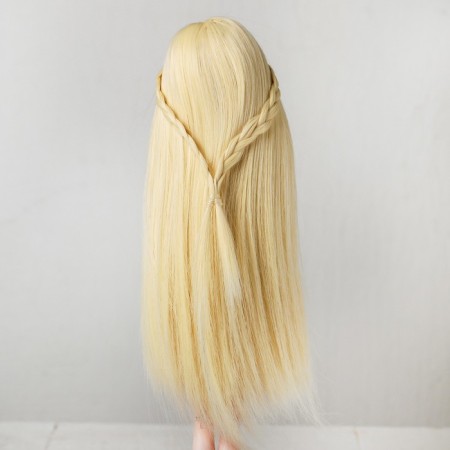 Hair for dolls "straight with pigtails" size is small, color 613a-2