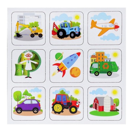 Memo 30 chips + puzzle 24 elements "Blue Tractor"-3