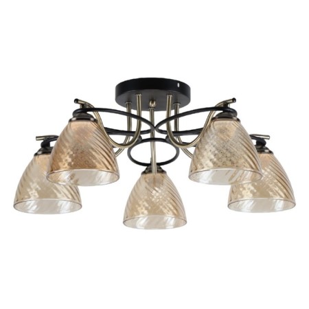 Lamp ceiling Economy light 13115/5AB+MBK BR, 5x60W, E27, 22x58x58 cm, bronze color