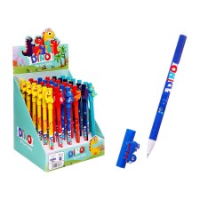 Gel handle 0.5 mm, with erased ink, blue, barcode on a piece, mix dino