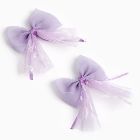 Hair clip, 2 pcs, bow 7.5 cm, Minnie Mouse-2