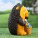 Garden figure "Hedgehog with a pot of flowers" 25x19.5x16cm