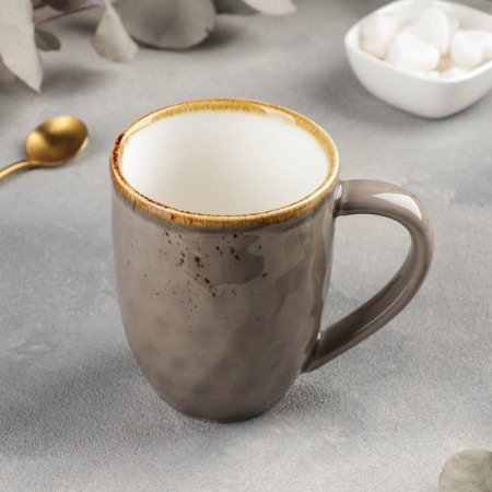 Porcelain mug Magistro "Cerera", 400 ml, brown color