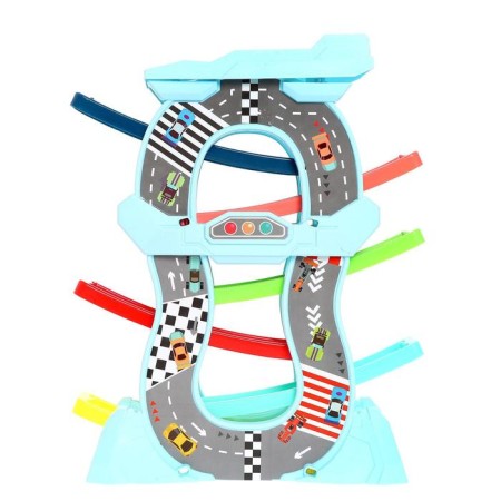 Auto traffic racing on the slope, with 6 cars-1