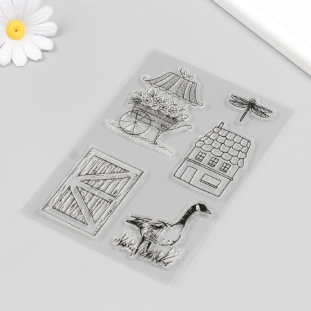 Stamp for creativity Silicon "Tails with flowers" 16x11 cm-1