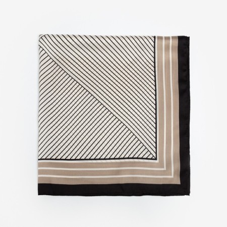 Women's scarf minaku size 70*70 cm, black color-2