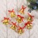 Christmas tree decoration "Bells with a bow and snowflakes" (set of 8 pcs) 2 cm, red-golden