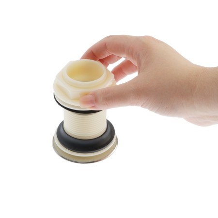 Bottom valve Zein B3, plastic case, large button, stainless steel, without overflow-9