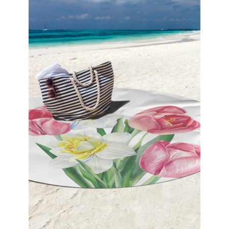 Pareo and beach rug "Spring bouquet", D = 150 cm-2