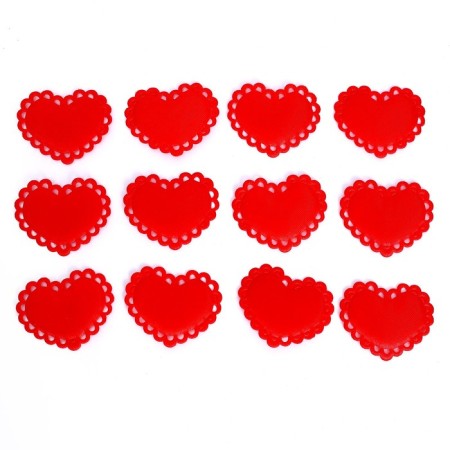 Decorative hearts, on an adhesive basis, set of 10 pcs., Size 1 pc: 5 × 4 cm, red color-1