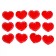 Decorative hearts, on an adhesive basis, set of 10 pcs., Size 1 pc: 5 × 4 cm, red color