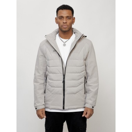 Male spring jacket, size 52, light gray color-5