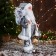 Santa Claus "checkered" music moves his head, 43 cm, gray