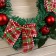 New Year's Wreath D-30 cm "Bright fairy tale" leaves balls apples