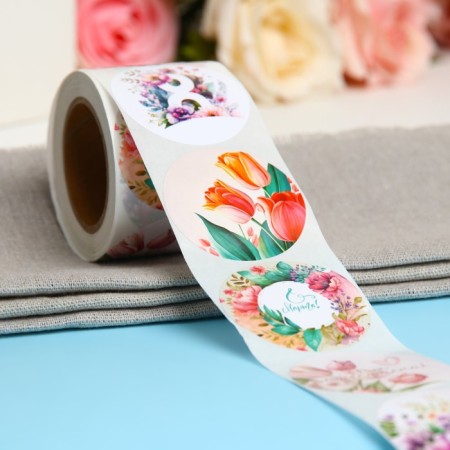 Stickers for flowers and gifts "Watercolors", 4.4 x 4.4 cm, 252 pcs.-2