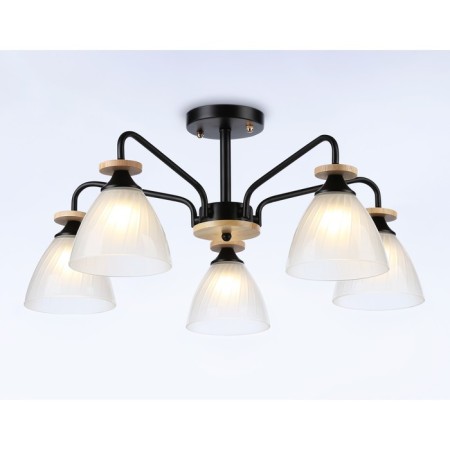 Suspended chandelier Ambrella Light, Modern, TR9571, 5HE27, Black Color-1