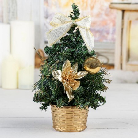 Christmas tree decor "Snowflake" 20 cm, gold-1